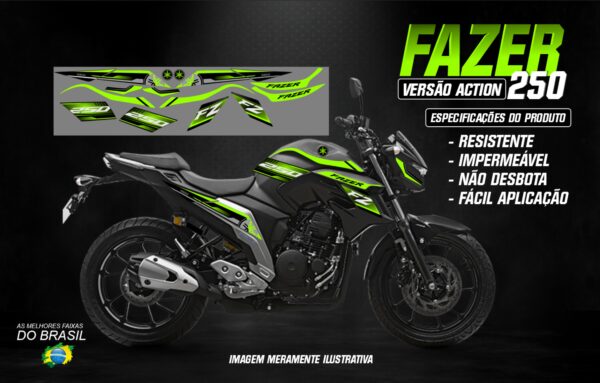 KIT ADESIVOS FAZER 250 VERSÃO ACTION (MOTO PRETA) - Image 14