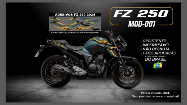 KIT FAIXAS FZ 250 2022 Á 2024 YAMAHA( MOTO VERDE) MOD-001 - Imagem 7