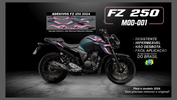 KIT FAIXAS FZ 250 2022 Á 2024 YAMAHA( MOTO VERDE) MOD-001 - Imagem 8