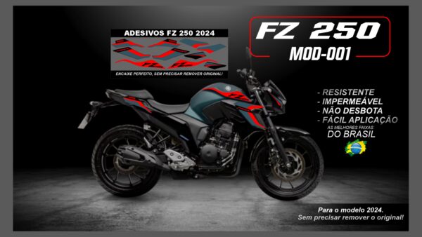 KIT FAIXAS FZ 250 2022 Á 2024 YAMAHA( MOTO VERDE) MOD-001 - Imagem 13
