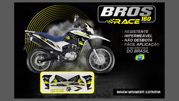 KIT ADESIVOS BROS 160 VERSÃO RACE ( MOTO BRANCA ) - Image 2