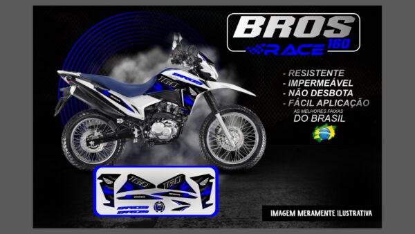 KIT ADESIVOS BROS 160 VERSÃO RACE ( MOTO BRANCA ) - Image 3