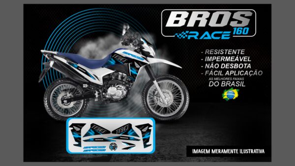 KIT ADESIVOS BROS 160 VERSÃO RACE ( MOTO BRANCA ) - Image 6