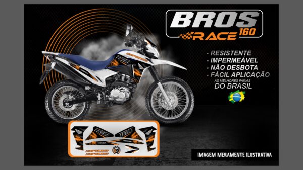 KIT ADESIVOS BROS 160 VERSÃO RACE ( MOTO BRANCA ) - Image 7