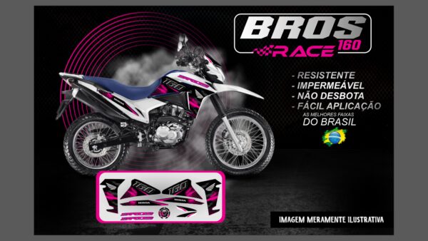 KIT ADESIVOS BROS 160 VERSÃO RACE ( MOTO BRANCA ) - Image 8