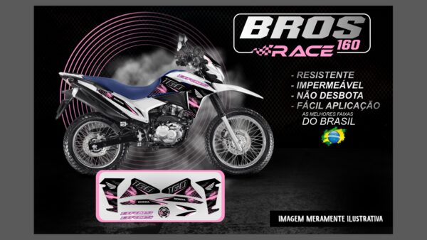 KIT ADESIVOS BROS 160 VERSÃO RACE ( MOTO BRANCA ) - Image 10