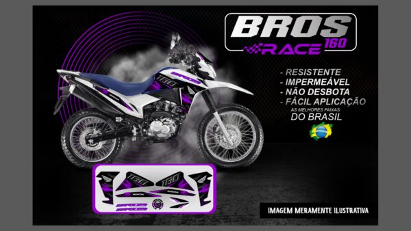 KIT ADESIVOS BROS 160 VERSÃO RACE ( MOTO BRANCA )