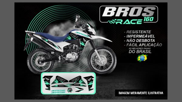 KIT ADESIVOS BROS 160 VERSÃO RACE ( MOTO BRANCA ) - Image 12