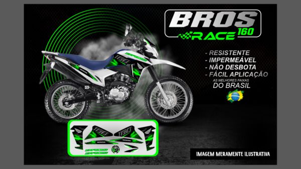 KIT ADESIVOS BROS 160 VERSÃO RACE ( MOTO BRANCA ) - Image 14