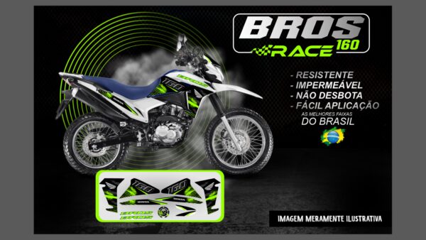 KIT ADESIVOS BROS 160 VERSÃO RACE ( MOTO BRANCA ) - Image 13