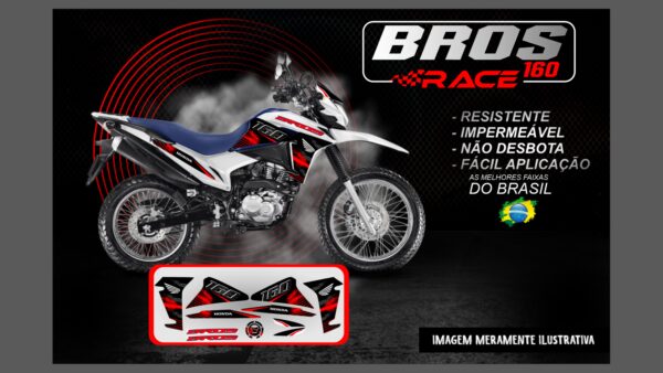 KIT ADESIVOS BROS 160 VERSÃO RACE ( MOTO BRANCA ) - Image 15