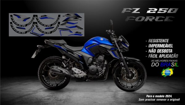 KIT ADESIVOS FZ 250-2023/ 2024  VERSÃO FORCE( MOTO AZUL) - Image 3