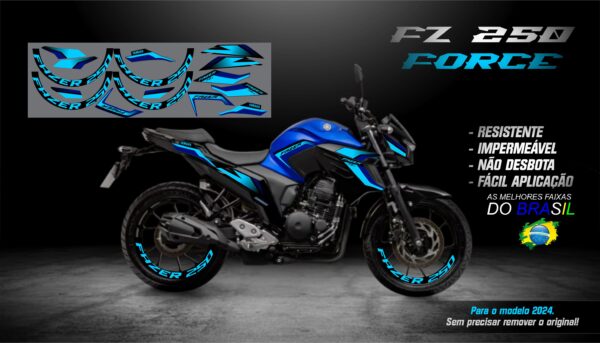 KIT ADESIVOS FZ 250-2023/ 2024  VERSÃO FORCE( MOTO AZUL) - Image 4