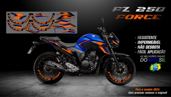 KIT ADESIVOS FZ 250-2023/ 2024  VERSÃO FORCE( MOTO AZUL) - Image 6