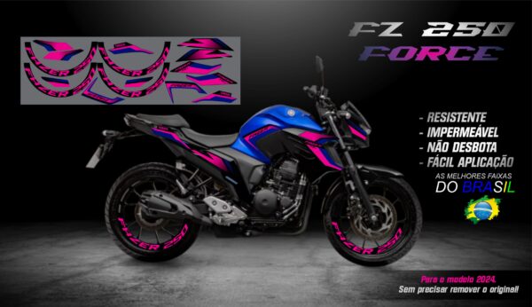 KIT ADESIVOS FZ 250-2023/ 2024  VERSÃO FORCE( MOTO AZUL) - Image 7