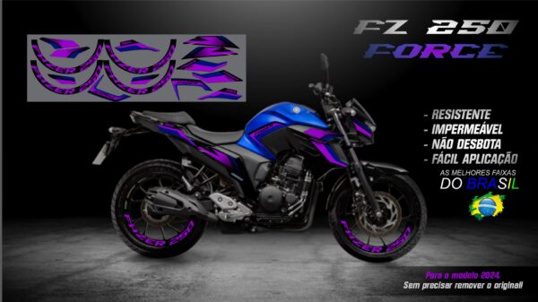 KIT ADESIVOS FZ 250-2023/ 2024  VERSÃO FORCE( MOTO AZUL) - Image 8