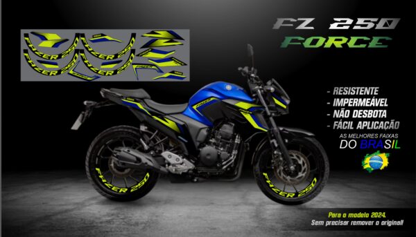 KIT ADESIVOS FZ 250-2023/ 2024  VERSÃO FORCE( MOTO AZUL) - Image 9