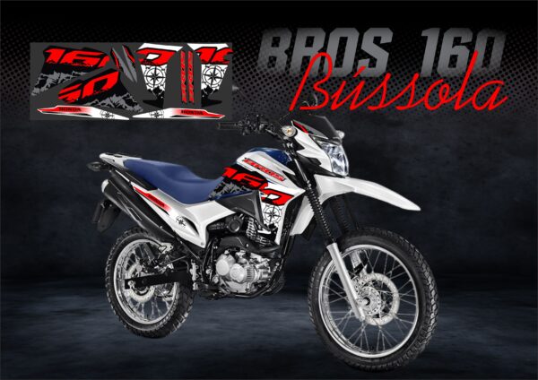 KIT ADESIVOS BROS 160 VERSÃO BÚSSOLA(MOTO BRANCA) - Image 11