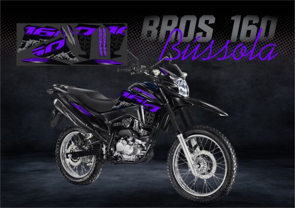 KIT ADESIVOS BROS 160 VERSÃO BÚSSOLA(MOTO PRETA) - Image 8