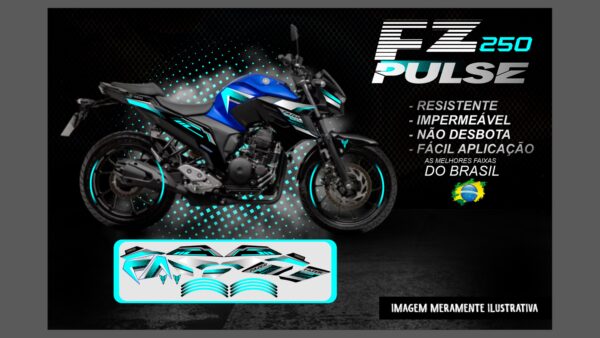 KIT DE ADESIVOS FZ 250 VERSÃO PULSE(MOTO AZUL) - Image 3