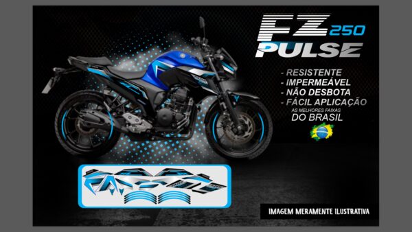 KIT DE ADESIVOS FZ 250 VERSÃO PULSE(MOTO AZUL) - Image 5