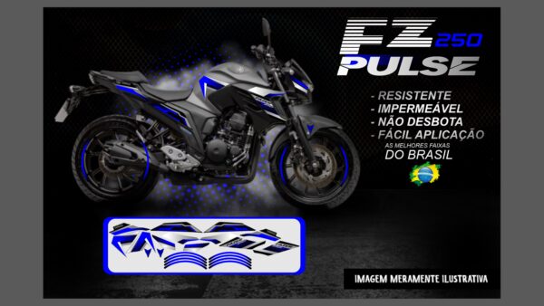 KIT DE ADESIVOS FZ 250 VERSÃO PULSE(MOTO CINZA) - Image 3