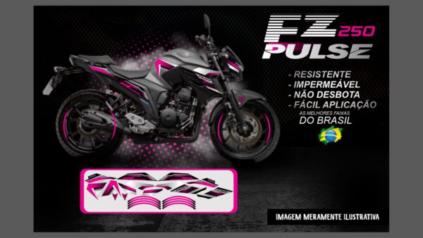 KIT DE ADESIVOS FZ 250 VERSÃO PULSE(MOTO CINZA)