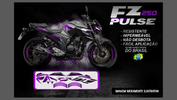 KIT DE ADESIVOS FZ 250 VERSÃO PULSE(MOTO CINZA) - Image 9