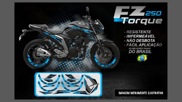 KIT FAIXAS FAZER 250 VERSÃO TORQUE ( MOTO PRETA) - Image 6