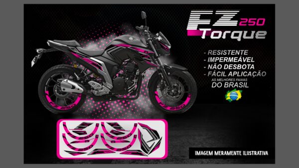 KIT FAIXAS FAZER 250 VERSÃO TORQUE ( MOTO PRETA) - Image 8