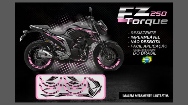 KIT FAIXAS FAZER 250 VERSÃO TORQUE ( MOTO PRETA) - Image 10