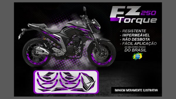 KIT FAIXAS FAZER 250 VERSÃO TORQUE ( MOTO PRETA) - Image 11