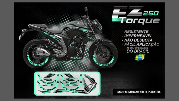 KIT FAIXAS FAZER 250 VERSÃO TORQUE ( MOTO PRETA) - Image 12