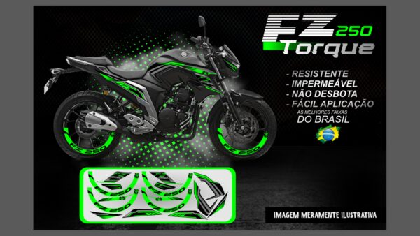 KIT FAIXAS FAZER 250 VERSÃO TORQUE ( MOTO PRETA) - Image 14