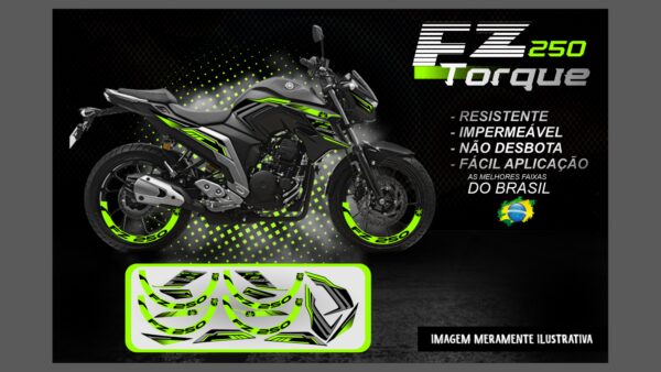 KIT FAIXAS FAZER 250 VERSÃO TORQUE ( MOTO PRETA) - Image 13