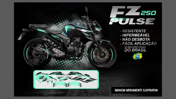 KIT DE ADESIVOS FZ 250 VERSÃO PULSE(MOTO VERDE FOSCO) - Image 11