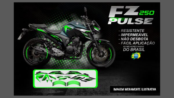 KIT DE ADESIVOS FZ 250 VERSÃO PULSE(MOTO VERDE FOSCO) - Image 12