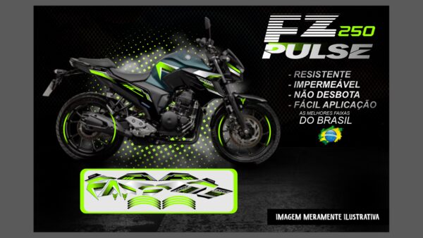 KIT DE ADESIVOS FZ 250 VERSÃO PULSE(MOTO VERDE FOSCO)