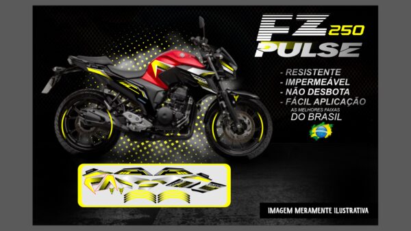 KIT DE ADESIVOS FZ 250 VERSÃO PULSE(MOTO VERMELHA) - Image 2