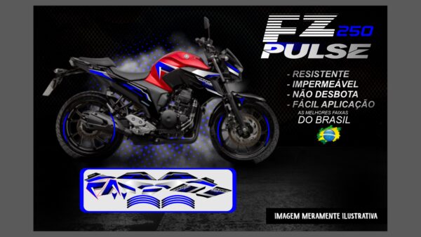 KIT DE ADESIVOS FZ 250 VERSÃO PULSE(MOTO VERMELHA) - Image 3