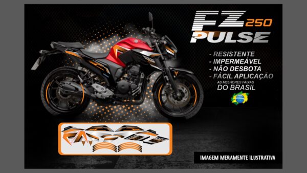 KIT DE ADESIVOS FZ 250 VERSÃO PULSE(MOTO VERMELHA) - Image 7