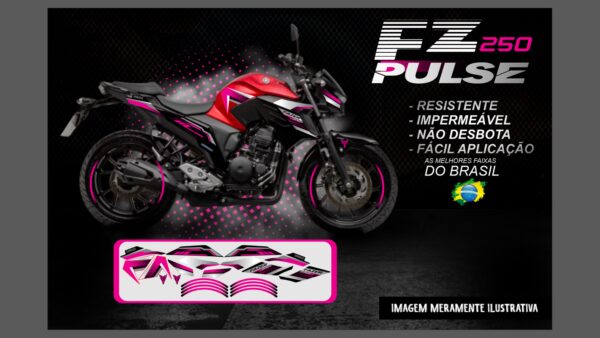 KIT DE ADESIVOS FZ 250 VERSÃO PULSE(MOTO VERMELHA) - Image 8