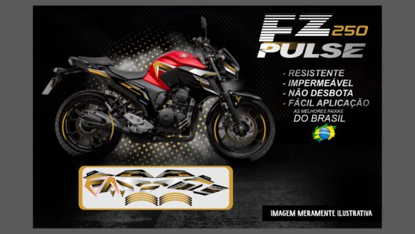 KIT DE ADESIVOS FZ 250 VERSÃO PULSE(MOTO VERMELHA) - Image 9