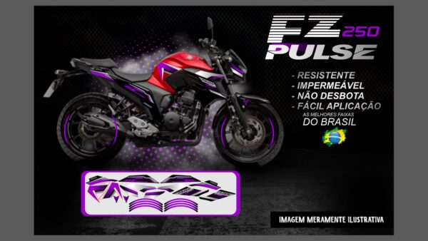 KIT DE ADESIVOS FZ 250 VERSÃO PULSE(MOTO VERMELHA) - Image 11