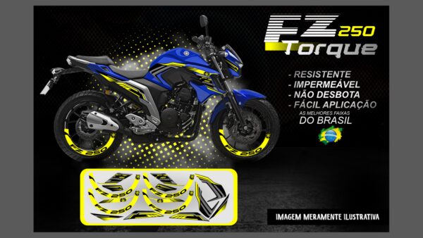 KIT FAIXAS FAZER 250 VERSÃO TORQUE ( MOTO AZUL) - Image 2