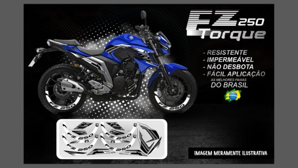 KIT FAIXAS FAZER 250 VERSÃO TORQUE ( MOTO AZUL) - Image 3