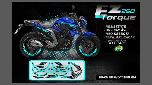 KIT FAIXAS FAZER 250 VERSÃO TORQUE ( MOTO AZUL) - Image 4