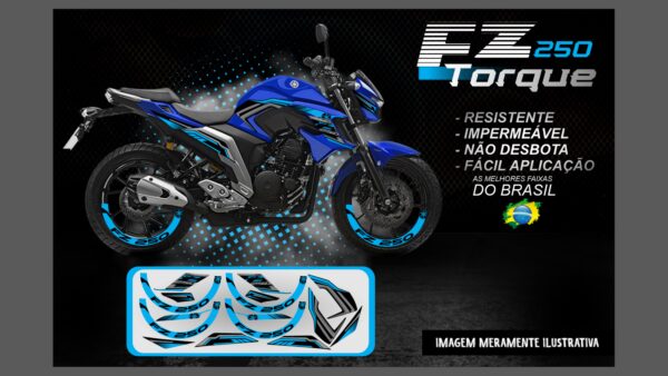 KIT FAIXAS FAZER 250 VERSÃO TORQUE ( MOTO AZUL) - Image 5