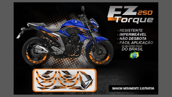 KIT FAIXAS FAZER 250 VERSÃO TORQUE ( MOTO AZUL) - Image 6