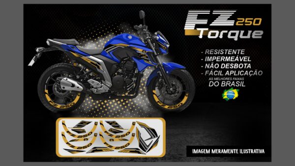 KIT FAIXAS FAZER 250 VERSÃO TORQUE ( MOTO AZUL) - Image 8